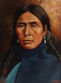 T. SNYDER (20TH C.) PORTRAIT NATIVE AMERICAN WOMAN