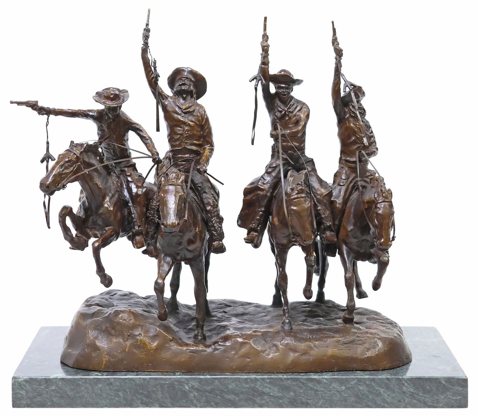 AFTER FREDERIC REMINGTON BRONZE SCULPTURE, 'COMING THROUGH THE RYE' (1 of 5)