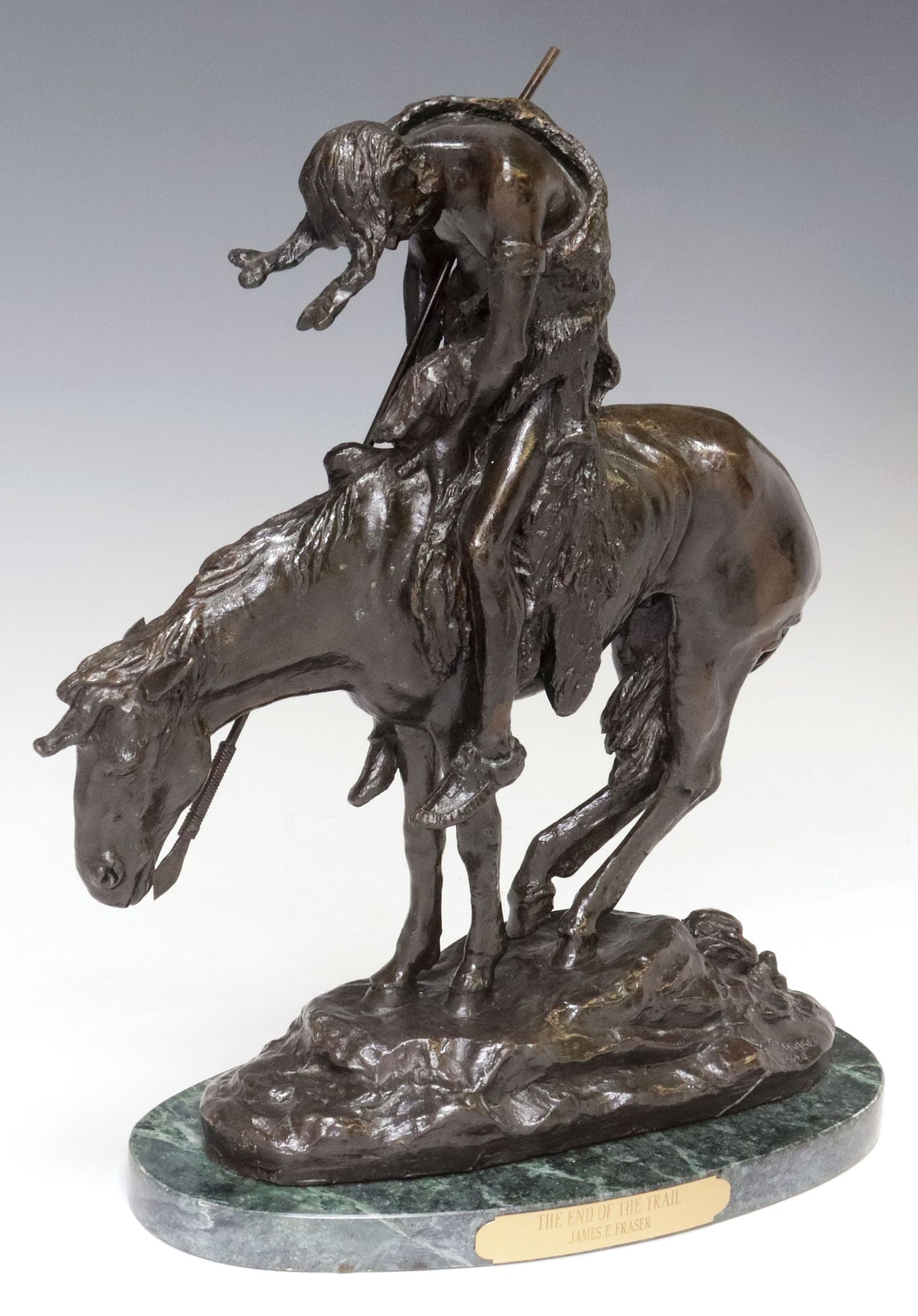 AFTER JAMES EARLE FRASER WESTERN BRONZE 'END OF THE TRAIL' (1 of 7)