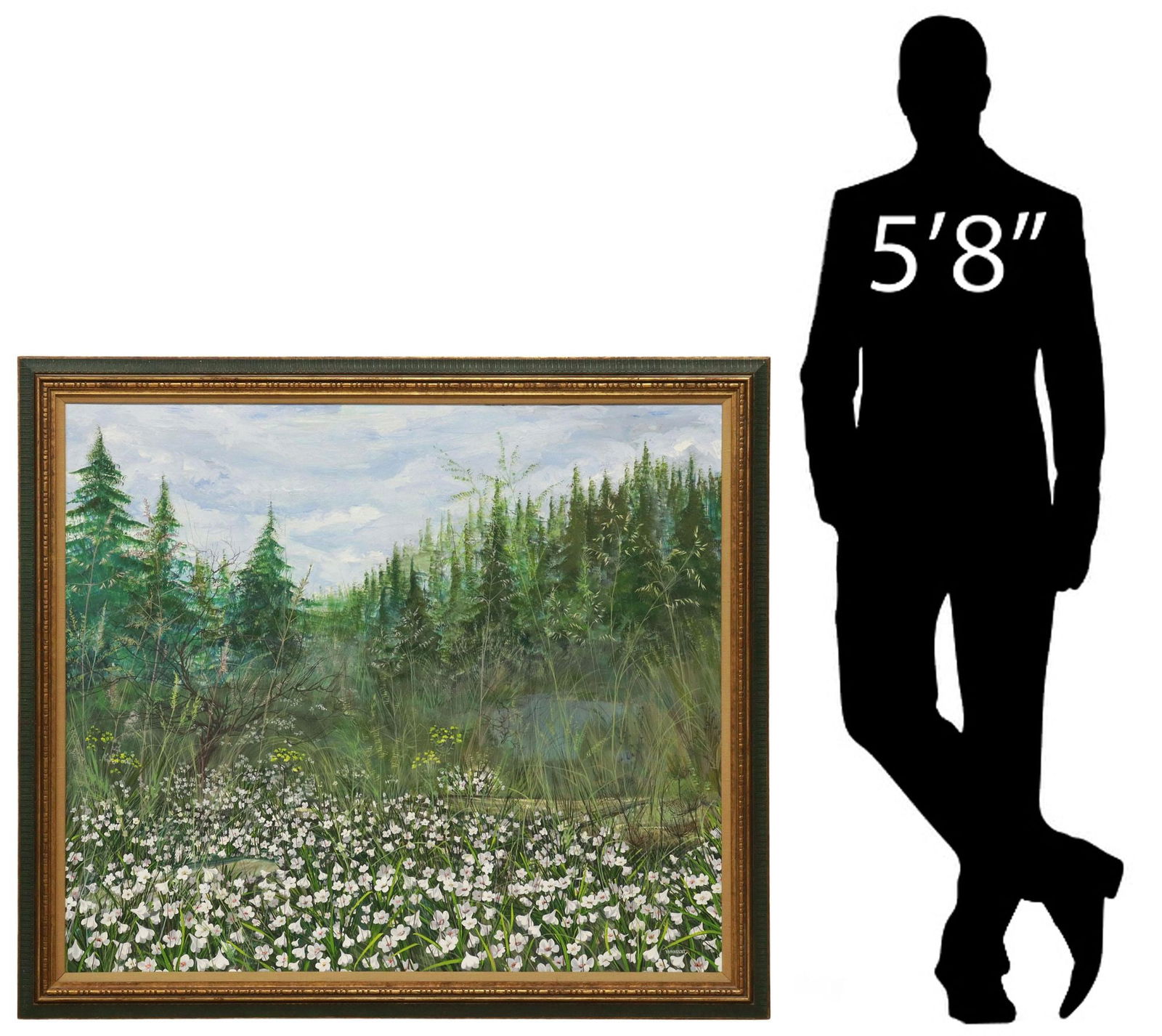 LESLIE WAINWRIGHT (1936-1997) LANDSCAPE PAINTING, 42" X 48" (1 of 6)