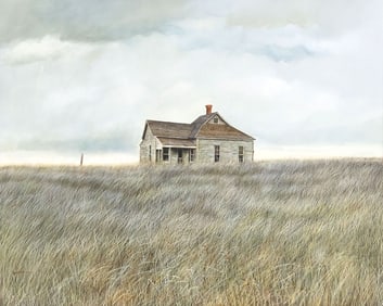 ANCEL E. NUNN (TX, D.1999)  COUNTRYSIDE LANDSCAPE PAINTING, 24" X 30"