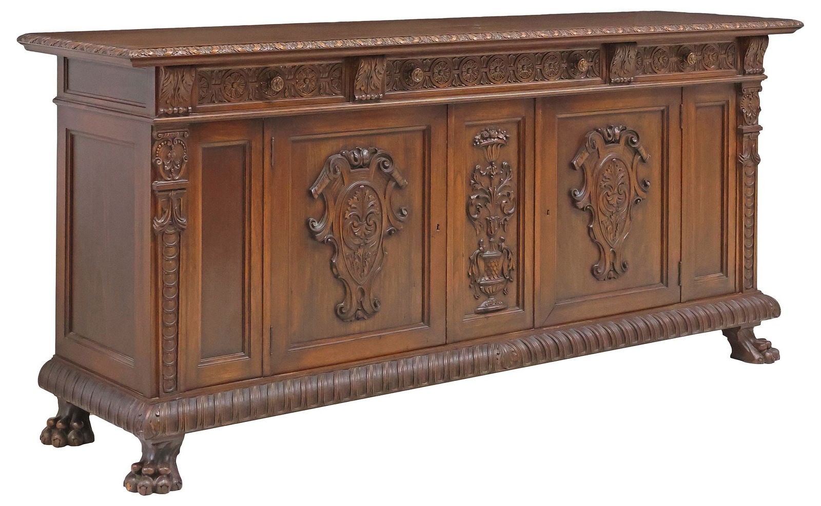 MUNAGO AMERICAN RENAISSANCE REVIVAL CARVED WALNUT SIDEBOARD (1 of 9)