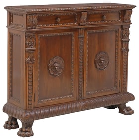 MUNAGO AMERICAN RENAISSANCE REVIVAL CARVED WALNUT SERVER