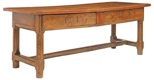 FRENCH PROVINCIAL FRUITWOOD & OAK FARMHOUSE TABLE