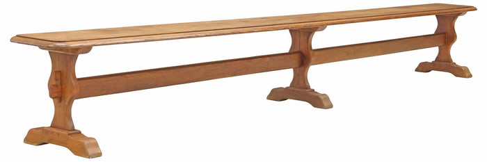 FRENCH PROVINCIAL OAK TRESTLE-SUPPORT BENCH