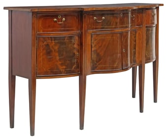 AMERICAN FEDERAL MAHOGANY SERPENTINE-FRONT SIDEBOARD