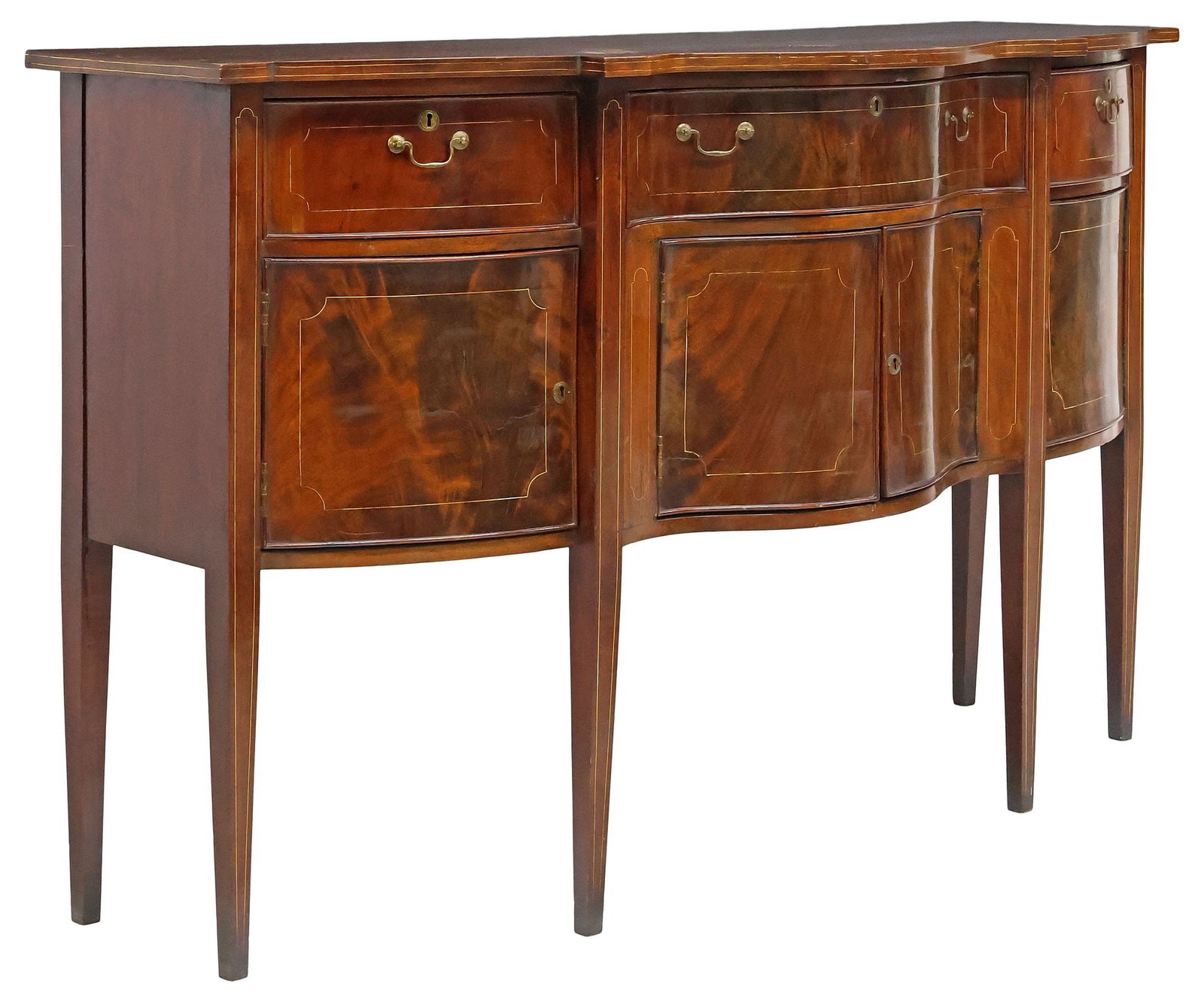AMERICAN FEDERAL MAHOGANY SERPENTINE-FRONT SIDEBOARD (1 of 5)