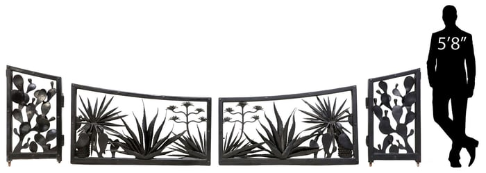 (2) PETER REHME ARTISAN IRONWORK SOUTHWEST CACTUS ESTATE GATES