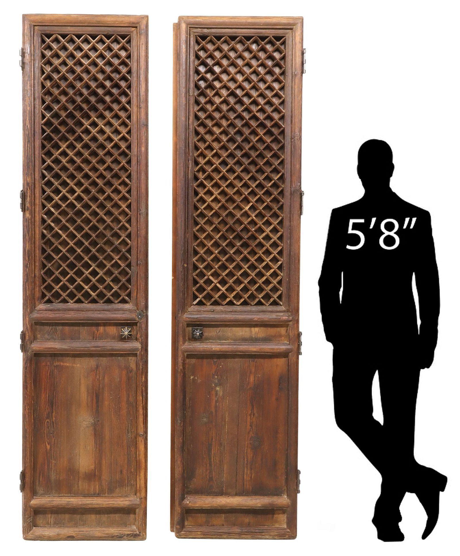 (2) RUSTIC ARCHITECTURAL LATTICEWORK DOORS (1 of 3)