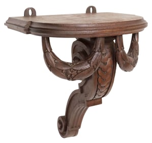 FRENCH LOUIS XVI STYLE CARVED OAK WALL BRACKET