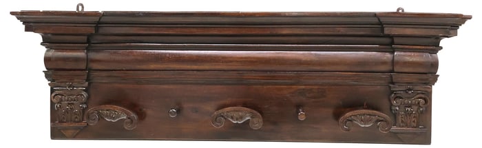 ITALIAN RENAISSANCE REVIVAL WALL-MOUNTED COAT RACK