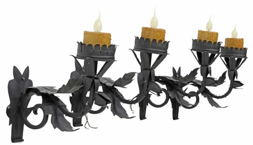 (4) SPANISH COLONIAL-STYLE WROUGHT IRON 1-LT WALL SCONCES