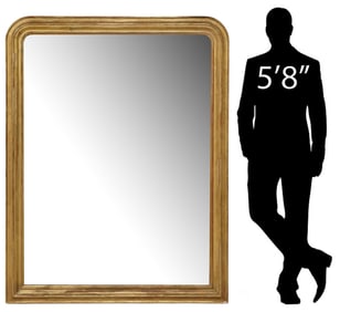LARGE FRENCH LOUIS PHILIPPE GILT-PAINTED MIRROR, 67" X 51"