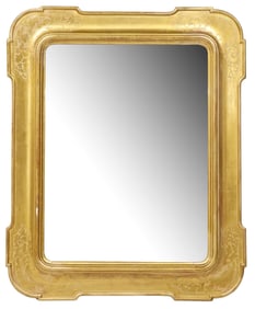 ITALIAN INCISED GILTWOOD RECTANGULAR WALL MIRROR