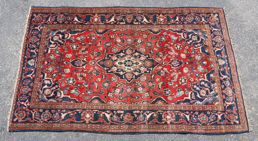 HAND-TIED PERSIAN KESHAN RUG, 6'4" X 4'4"