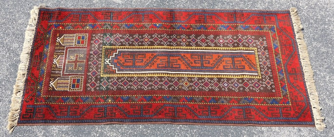 HAND-TIED BALUCH PRAYER RUG, 6'5" X 3'2"