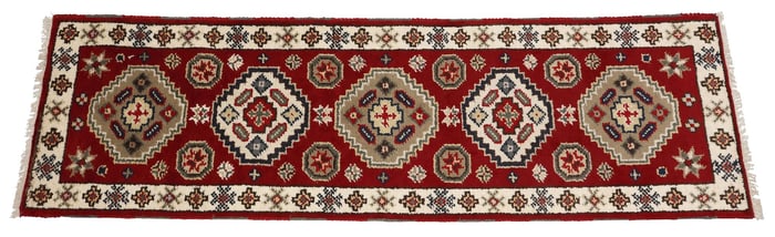 HAND-TIED ESTATE KAZAK RUNNER, 6'9" X 2' 1"