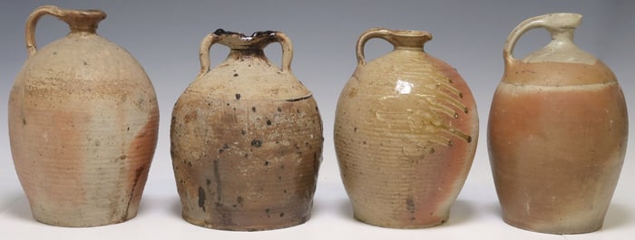 (4) FRENCH PROVINCIAL STONEWARE PITCHERS