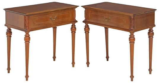 (2) ITALIAN CARVED MAHOGANY NIGHTSTANDS