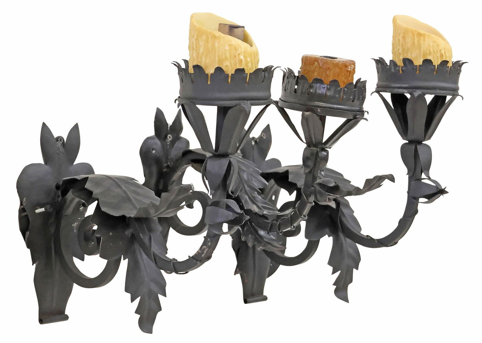 (3) SPANISH COLONIAL-STYLE WROUGHT IRON 1-LT WALL SCONCES (1 of 2)