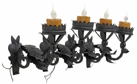 (4) SPANISH COLONIAL-STYLE WROUGHT IRON 1-LT WALL SCONCES