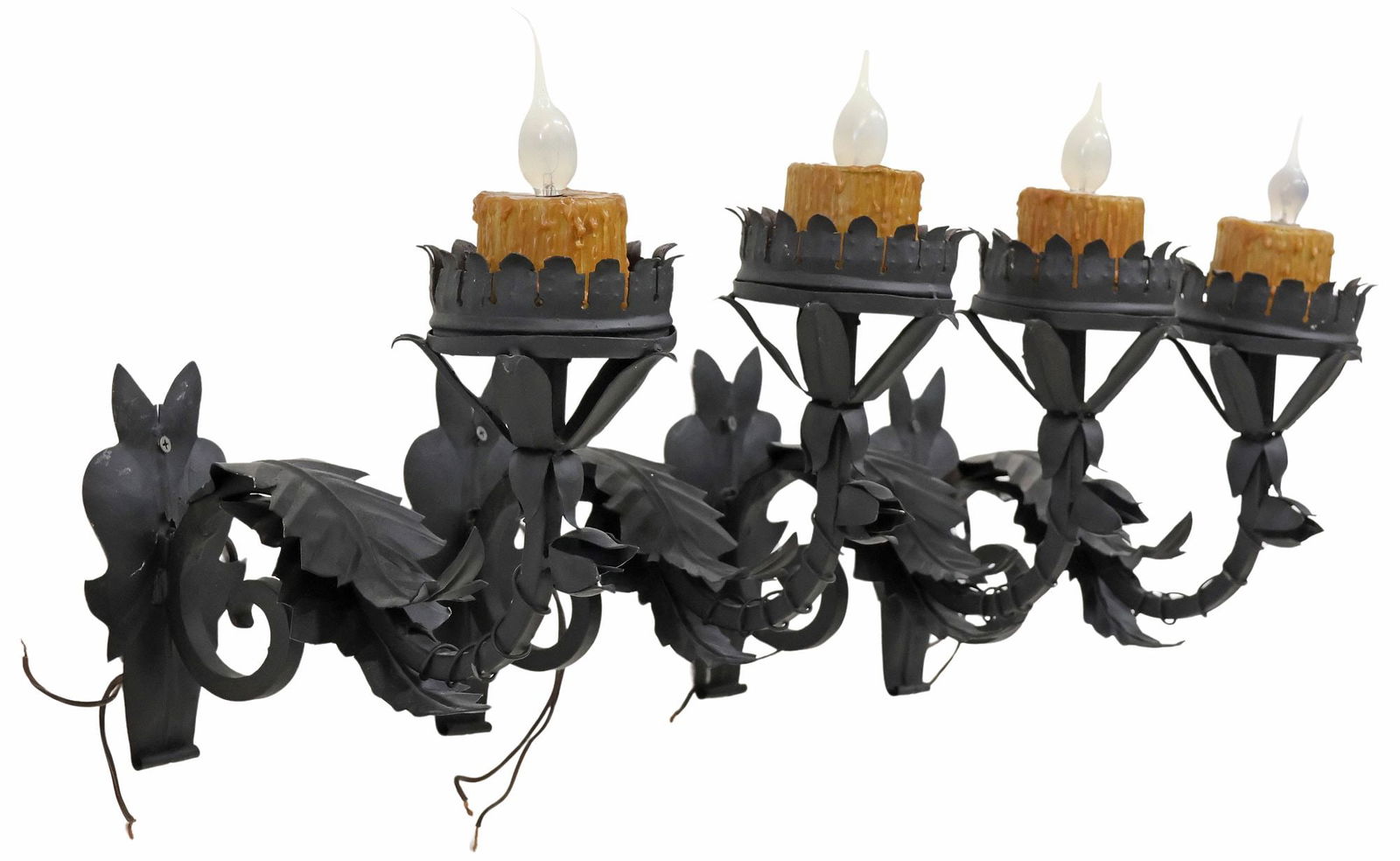(4) SPANISH COLONIAL-STYLE WROUGHT IRON 1-LT WALL SCONCES (1 of 2)