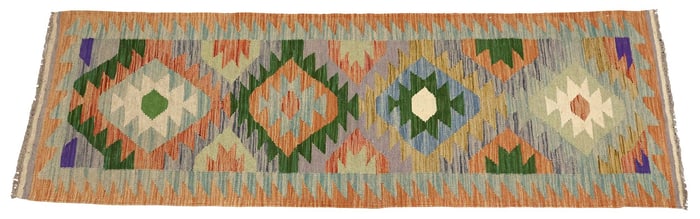 ESTATE FLATWOVEN KILIM RUNNER, 6'9" X 2'2"