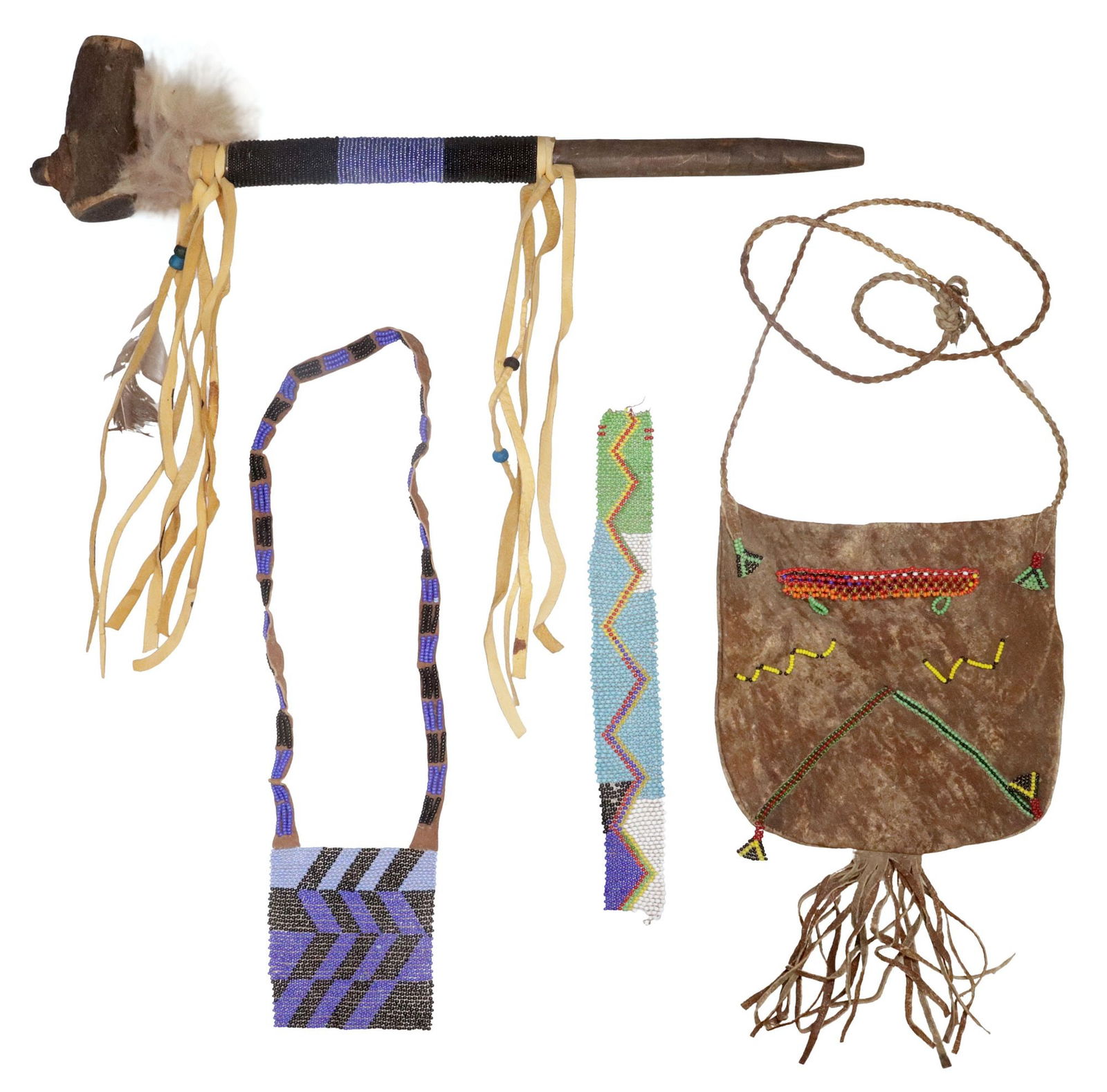 (4) DECORATIVE AFRICAN & NATIVE AMERICAN STYLE BEADED ACCESSORIES (1 of 8)