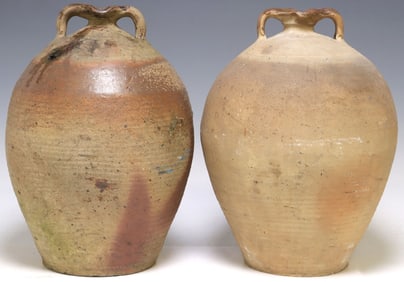 (2) FRENCH PROVINCIAL STONEWARE PITCHERS