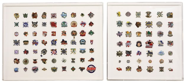 (2) SHADOWBOX-FRAMED BASEBALL COLLECTOR'S PINS