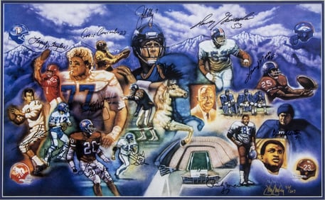 'DENVER'S RING OF FAME' AUTOGRAPHED PRINT, ELWAY