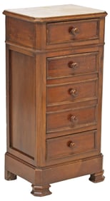 FRENCH LOUIS PHILIPPE MARBLE-TOP BEDSIDE CABINET