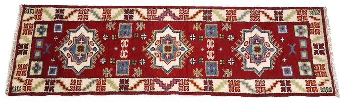 HAND-TIED ESTATE KAZAK RUNNER, 6'10" X 2' 1"