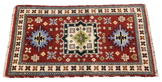 HAND-TIED ESTATE KAZAK ACCENT RUG, 5'1" X 2'11.5"