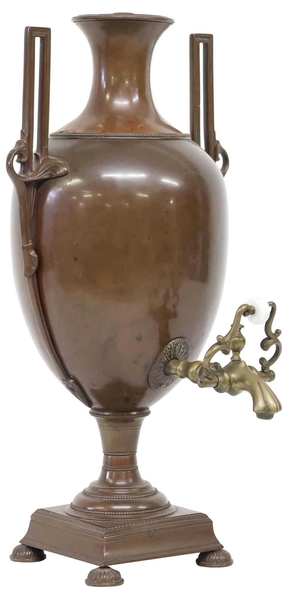 ENGLISH VICTORIAN AMPHORA-FORM COPPER SAMOVAR (1 of 6)