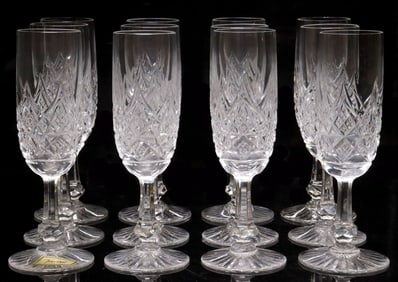 (12) BACCARAT 'COLBERT' CRYSTAL CHAMPAGNE FLUTES