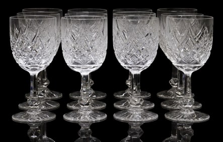 (12) BACCARAT 'COLBERT' CRYSTAL WATER GOBLETS