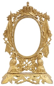 CONTINENTAL CAST IRON MILITARY MIRROR FRAME OR PICTURE FRAME