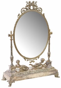 ITALIAN NEOCLASSICAL SILVERPLATE DRESSING MIRROR