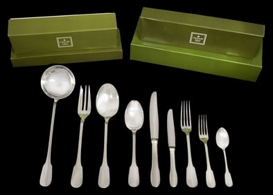 (39) CHRISTOFLE 'CLUNY' SILVERPLATE FLATWARE SERVICE FOR SIX