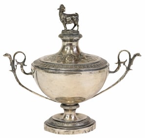 ITALIAN PAPAL STATES SILVER CUP & COVER