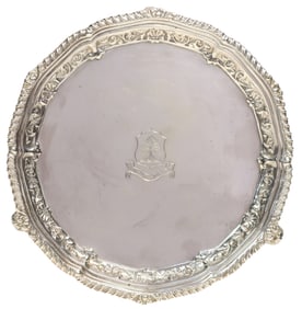 ENGLISH STERLING SILVER ARMORIAL SALVER