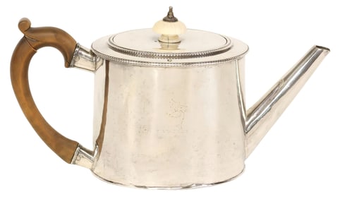 GEORGE III STERLING SILVER TEAPOT, WILLIAM VINCENT, 1776