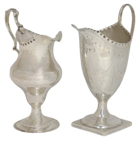 (2) ENGLISH GEORGE III STERLING SILVER CREAM JUGS