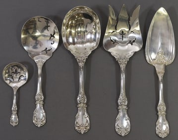 (5) REED & BARTON 'BURGUNDY' STERLING SERVING FLATWARE