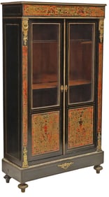 FRENCH NAPOLEON III EBONIZED 'BOULLE' MARQUETRY VITRINE