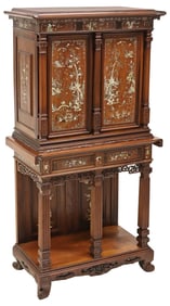 MANNER OF GABRIEL VIARDOT MOP-INLAID 'JAPONISME' SECRETARY CABINET