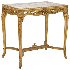 FRENCH LOUIS XV STYLE GILTWOOD SALON TABLE