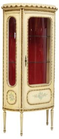 ITALIAN VENETIAN PAINT-DECORATED GLAZED VITRINE CABINET