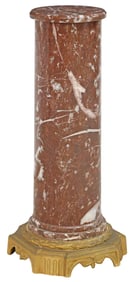COLUMNAR MARBLE DISPLAY PEDESTAL ON ORMOLU STAND, 27"H
